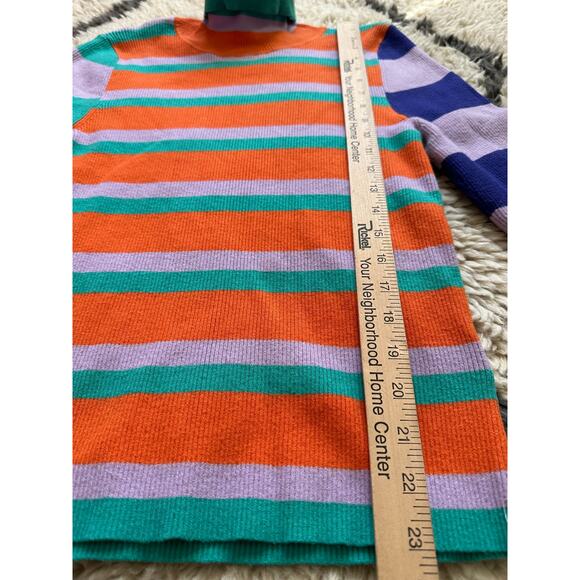 Anthropologie Maeve Striped Turtleneck Sweater colorblock Ribbed - Picture 4 of 12